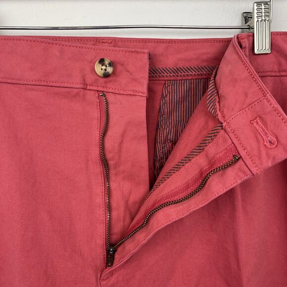 IZOD Chino Shorts Men's 42 Red Saltwater Wash Classic 9.5" Flat Front New $62 - Picture 5 of 9